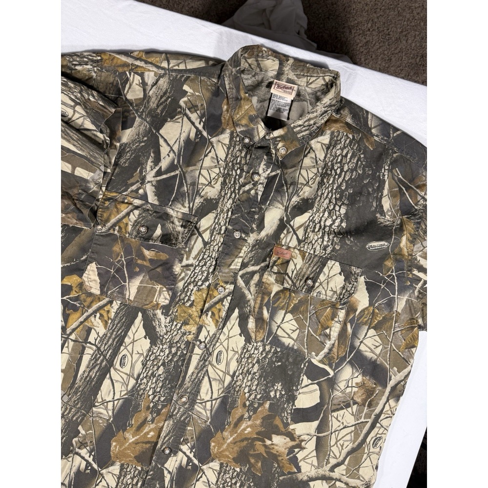 Vintage Woolrich Realtree Hardwood Camo Shirt Men's 2XL Hunting‎ Outdoor Cotton